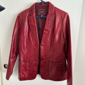 GAP Cherry Red Leather Jacket